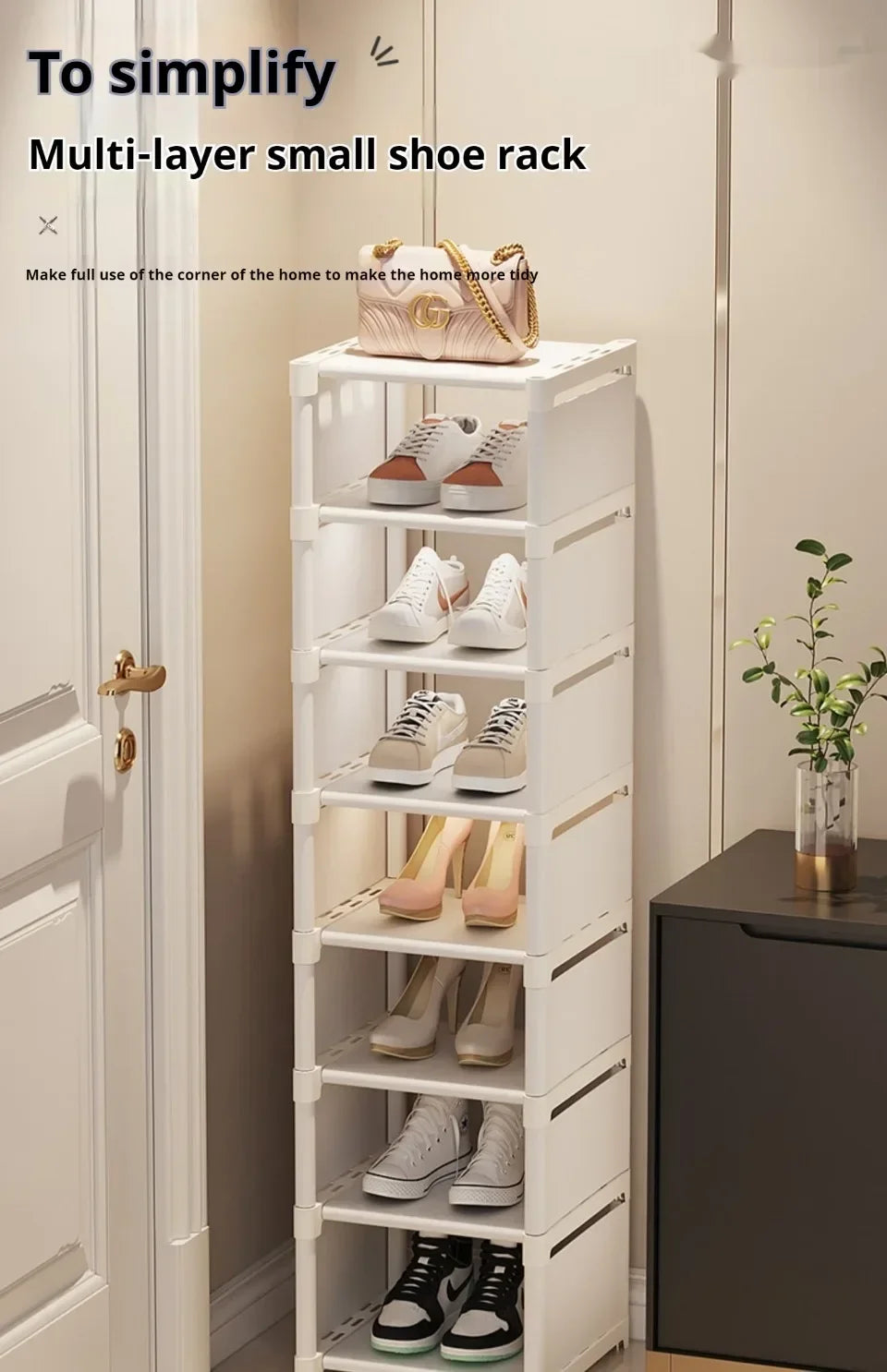 Multilayer Storage Cabinet for Doorway Shoe Shelf for Home Dustproof Shoe Organizer for Entryway Rental Apartment Easy Assembly