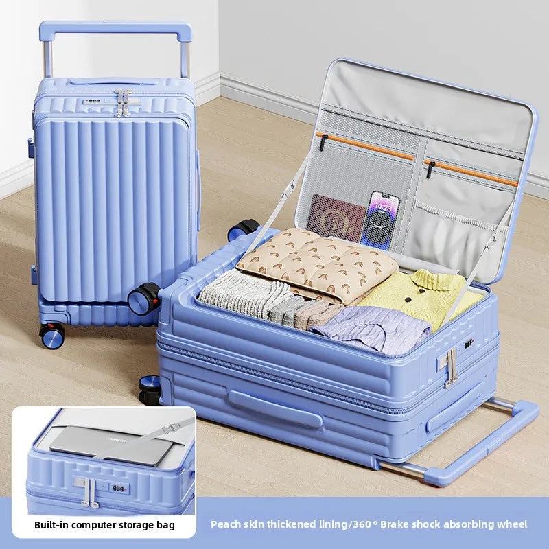 COLENARA Side Opening Suitcase 20"24"26 Inch Women's Boarding Box Men's Large Capacity Cart Case Cart Style Travel Luggage
