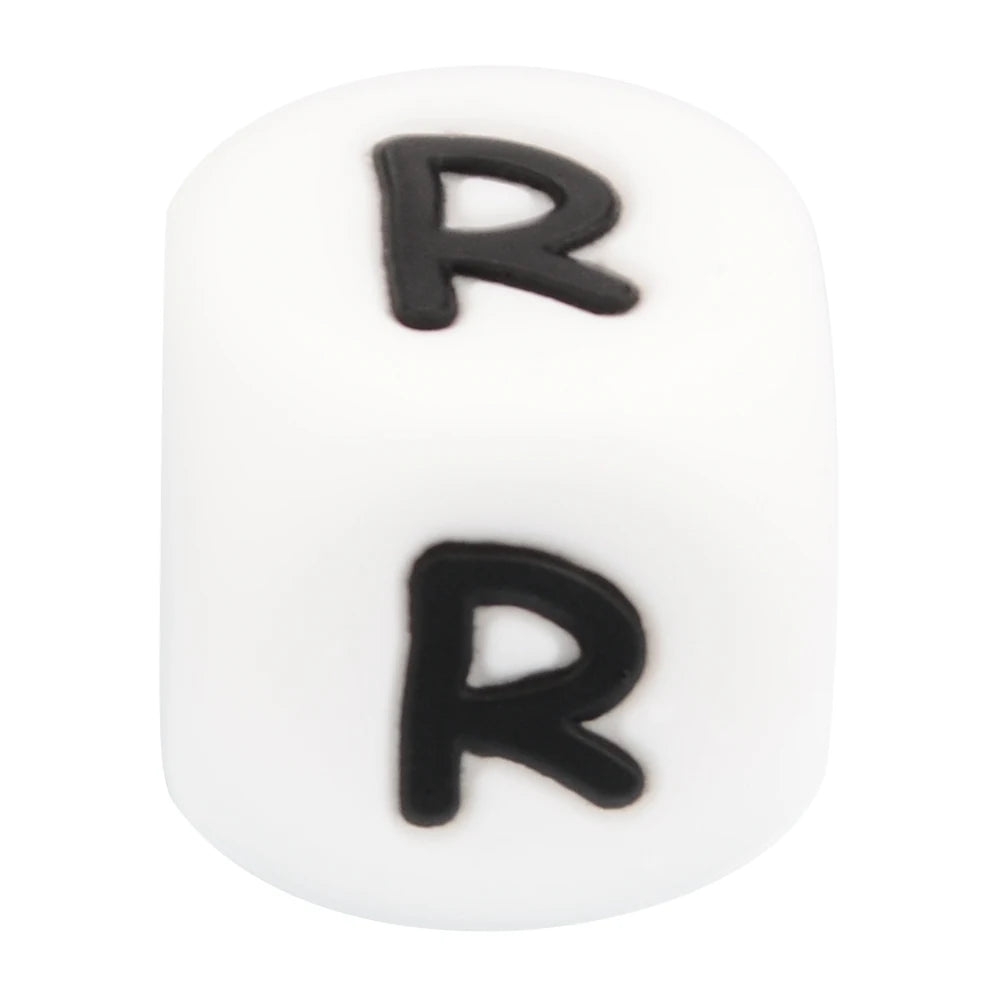 LOFCA 40pcs Alphabet Silicone Letter Beads 12mm Teething Beads Food Grade Teether English Letters Baby Nursing for Teething