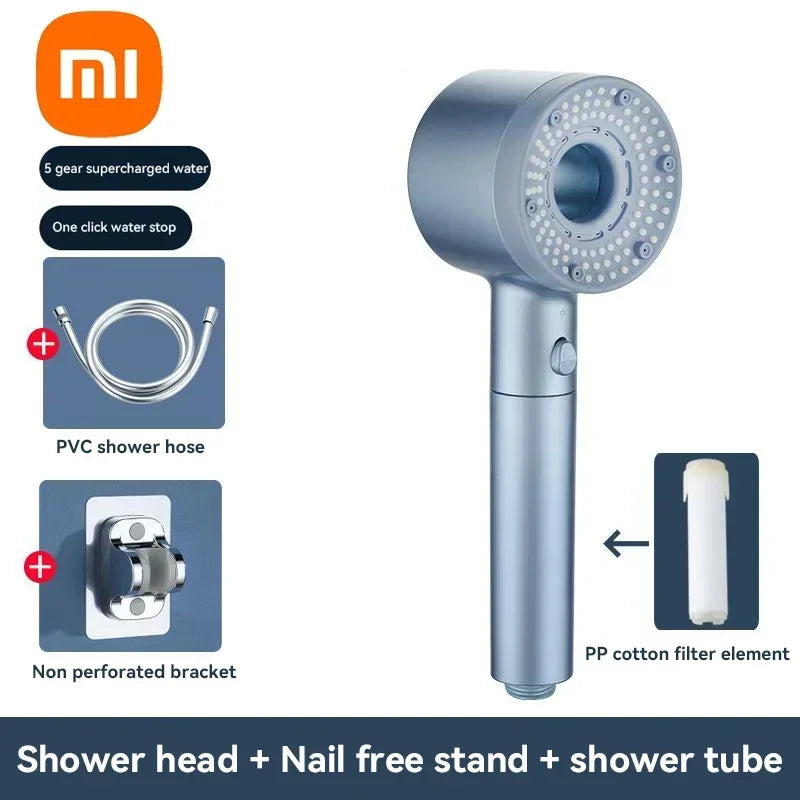 Xiaomi 5-Modes Shower Heads High Pressure Mijia ShowerHead Set Portable Rainfall Faucet Tap Bathroom Bath Home Bathroom Upgrade