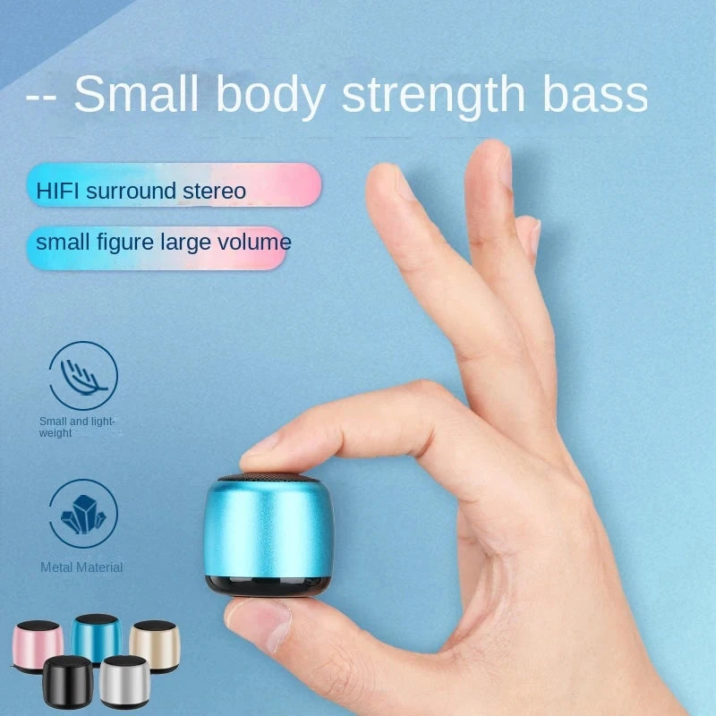 M1 Mini Bluetooth-compatible Small Speaker Portable Intelligent One Drag Two Small Steel Cannon Metal Wireless Sound Subwoofer