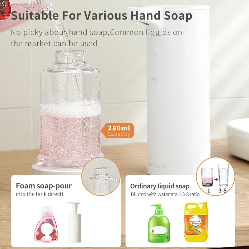 Stainless Automatic Soap Dispensers Rechargeable Touchless Sensor Smart Washing Hand Machine Liquid Hand Sanitizer Pump Foaming