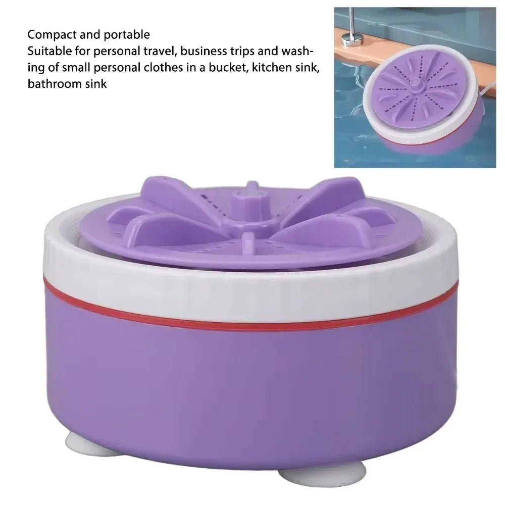 Portable USB Mini Washer Compact Turbine for Underwear & Socks with 3 Adjustable Speeds Space-Saving Design for Dorms & Travel