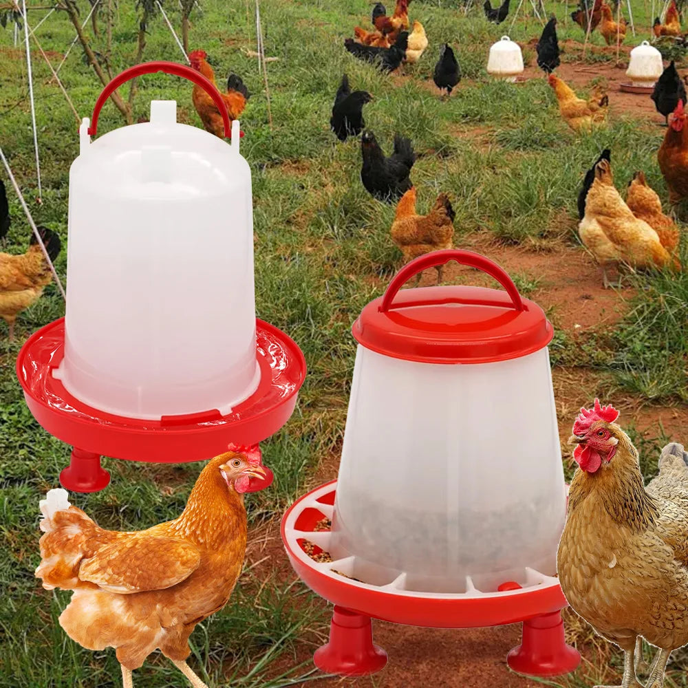1Pc 1.5kg/3L Automatic Chicken Feeder Bucket Drinker Bucket With Leg Plastic Water Bucket for Duck Farm Chick Coop Water Supply