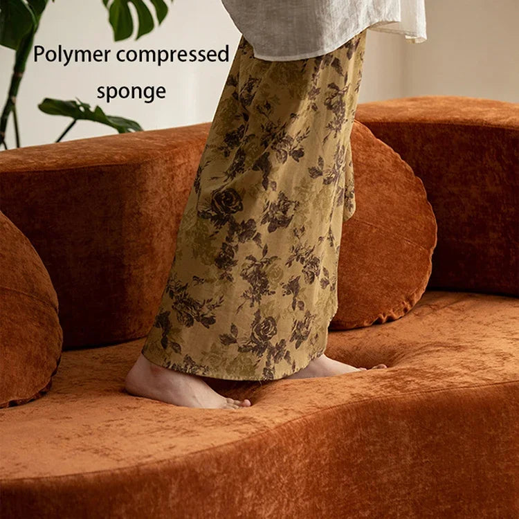 Teddy Sofa Multifunctional Transformable Vacuum Compression Sofa Bed Flip Foldable Washable Customizable Couch for Living Room