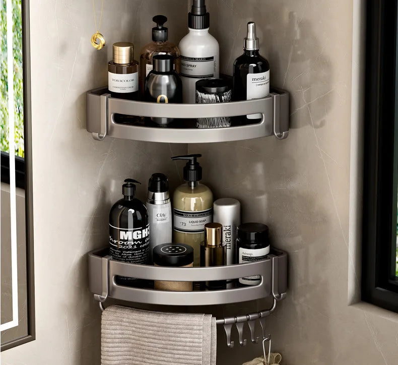 Triangular Wall-Mounted Shelf for Bathroom Or Toilet Area Rectangle Additional Balcony Storage Space for Small Bathrooms