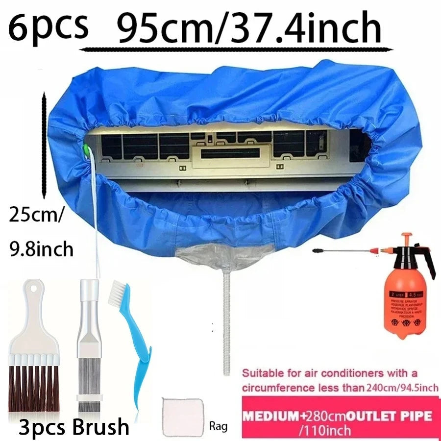 130cm Large Air Conditioning Cleaning Cover Set Conditioner Cleaner with Water Pipe Waterproof Cleaning Kit For Air Conditioner