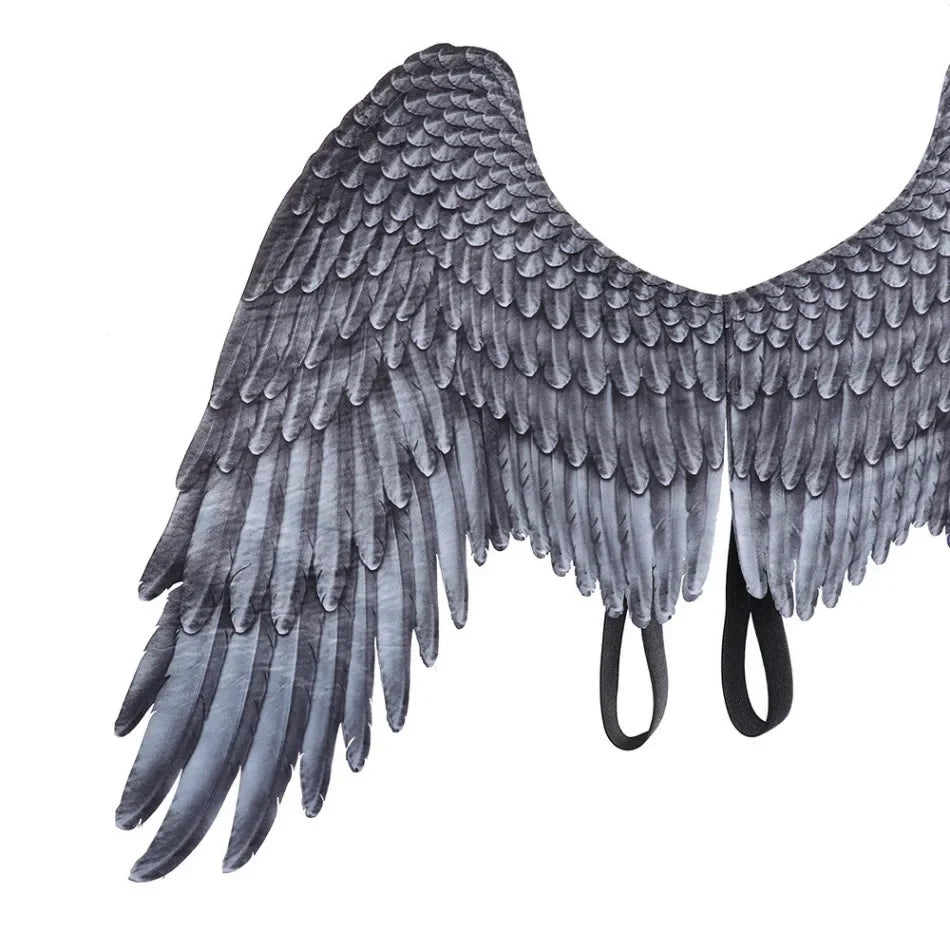 Halloween 3D Angel Wings Costume With Elastic Straps Halloween Party Mardi Gras Feather Wing Adult Kids Evil Cosplay Accessories