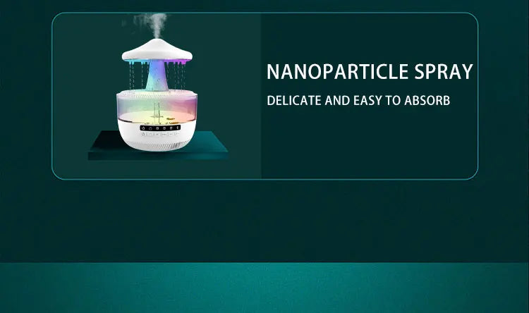 Cloud Rain Humidifier Colorful Mushroom Cloud Rain Drop Bedroom Sleep Night Light Rain Aromatherapy Machine Humidifier