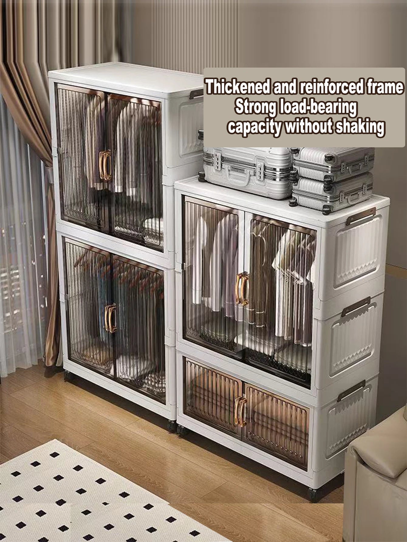 Multifunction Folding Storage Cabinet Dustproof Wardrobe Sundries Cabinet Closet Organizer Locker Storage Box