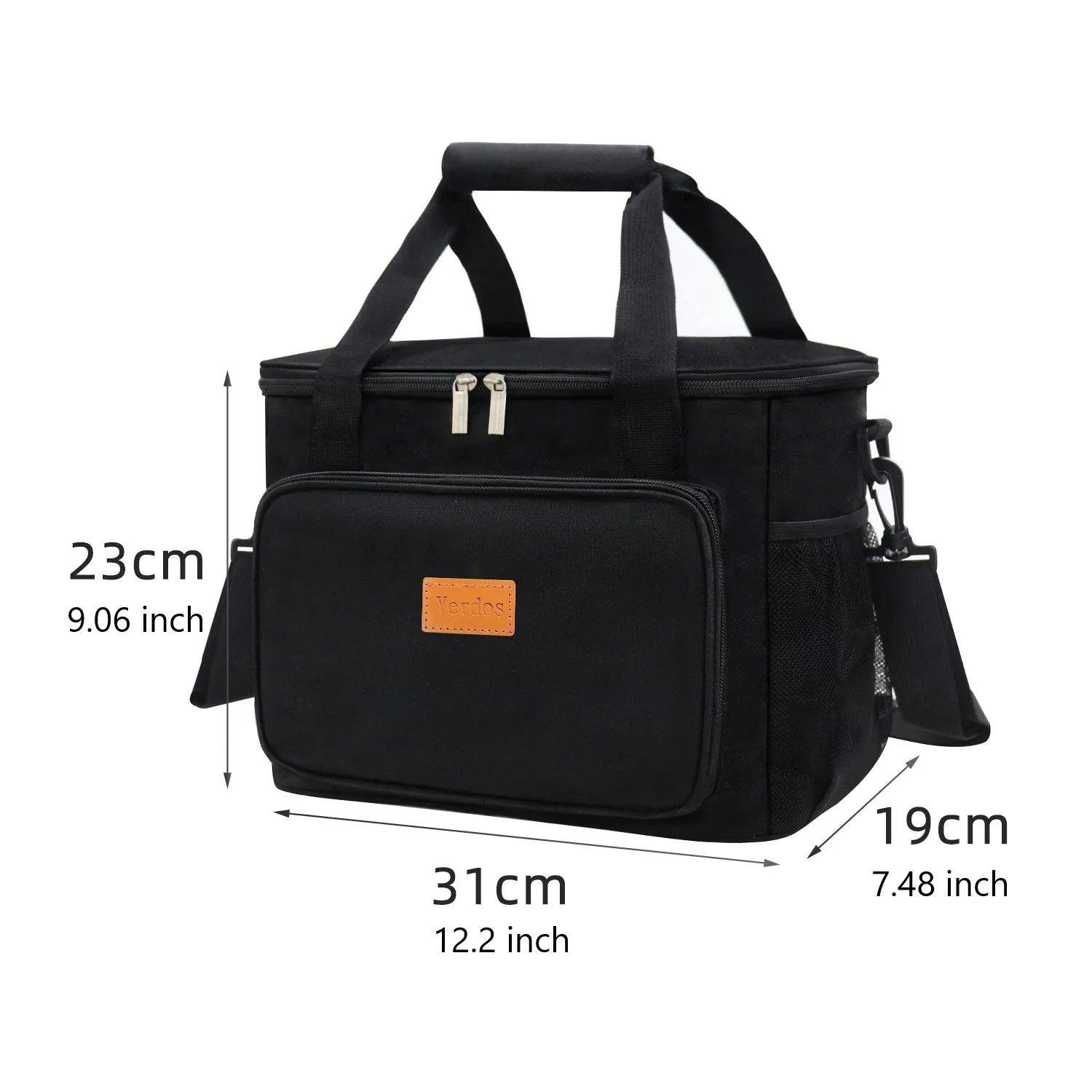 1Pcs Black Insulated Lunch Box Bag Insulation Ice Pack Student Portable Dinner Picnic Food Hand-held with Storage Handbag
