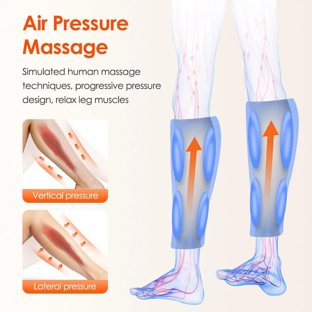 Wireless Air Pressure Calf Massager Machine 4 Modes Kneading Leg Massager Foot Leg Muscle Relaxation Promote Blood Circulation