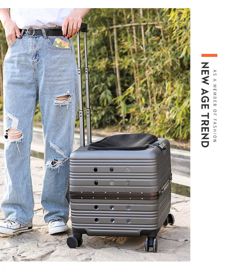 Pet Trolley Bag Case Carrier for Cats Expands Transparent Puppy Move Bag Travel with Wheels Pet Items Portable Cat Holder Basket