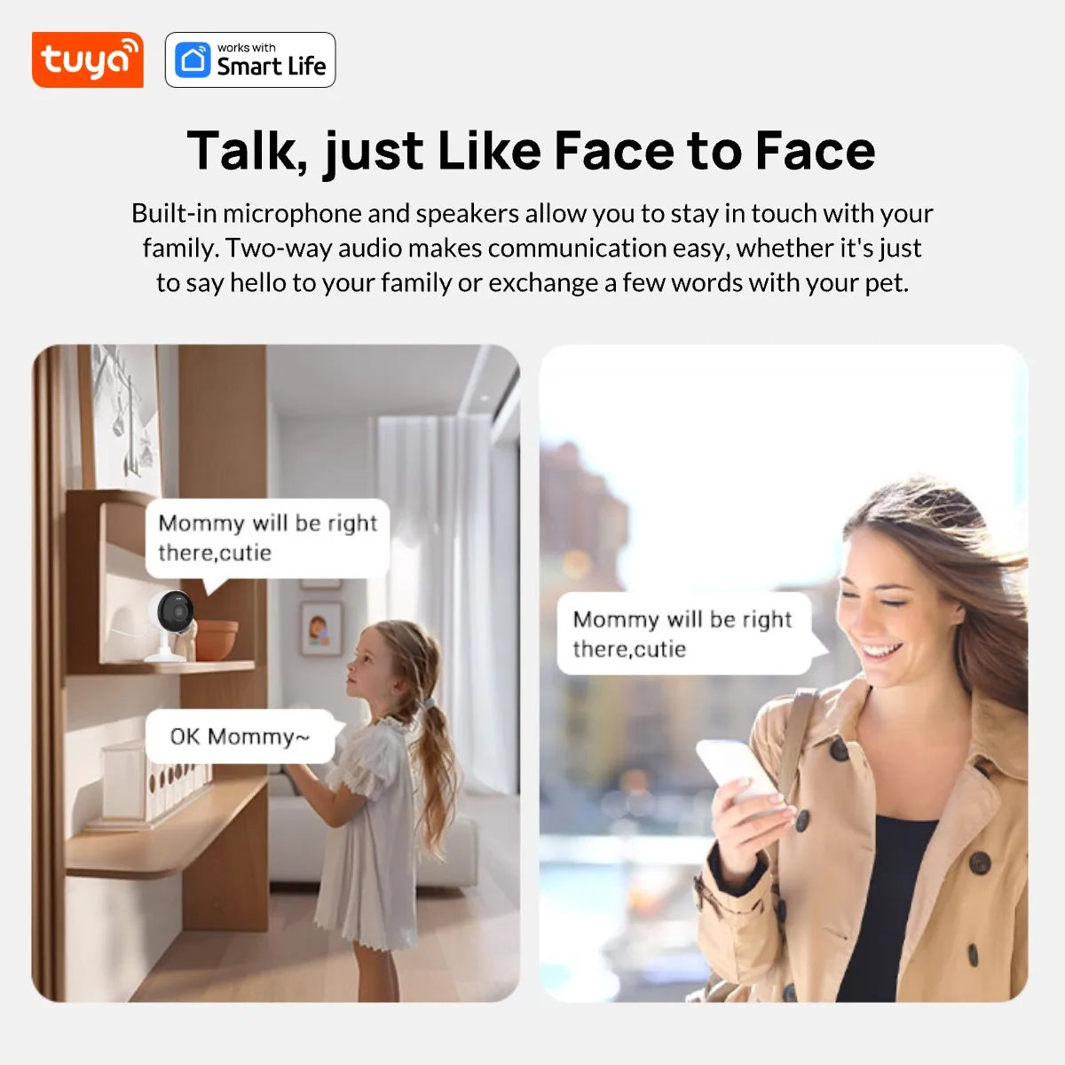 5G & 2.4G Tuya Smart Indoor/Outdoor Security Camera for Home,Baby/Elder/Pet Camera With Phone App,Color Night Vision 2-Way Audio