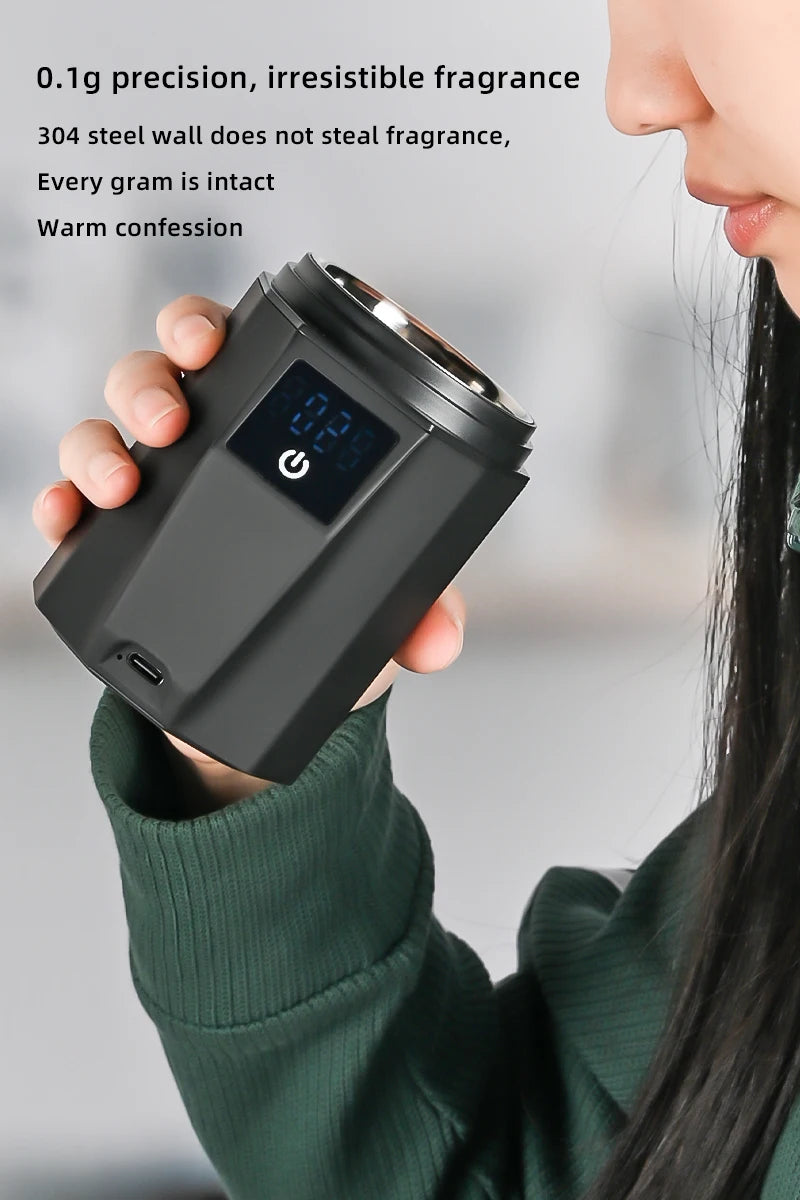 Portable Usb Rechargeable 500G/0.1g LED Display Screen Multiple Functions 304 Stainless Steel Coffee Electronic Scale Dosing Cup