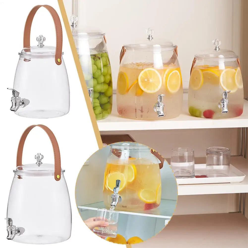 3L/5L PET Cold Water Kettle With Tap Tea Pots Dispenser Jug Juice Pitcher Pot For Refrigerator Drink Drinkware Cold Water Bucket