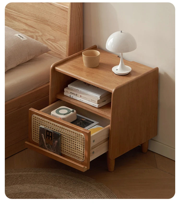 Chinese Vintage Nightstands Simple Rustic Mid Century Classic Nightstands Bedroom Hidden Storage Meubles De Chambre Furniture