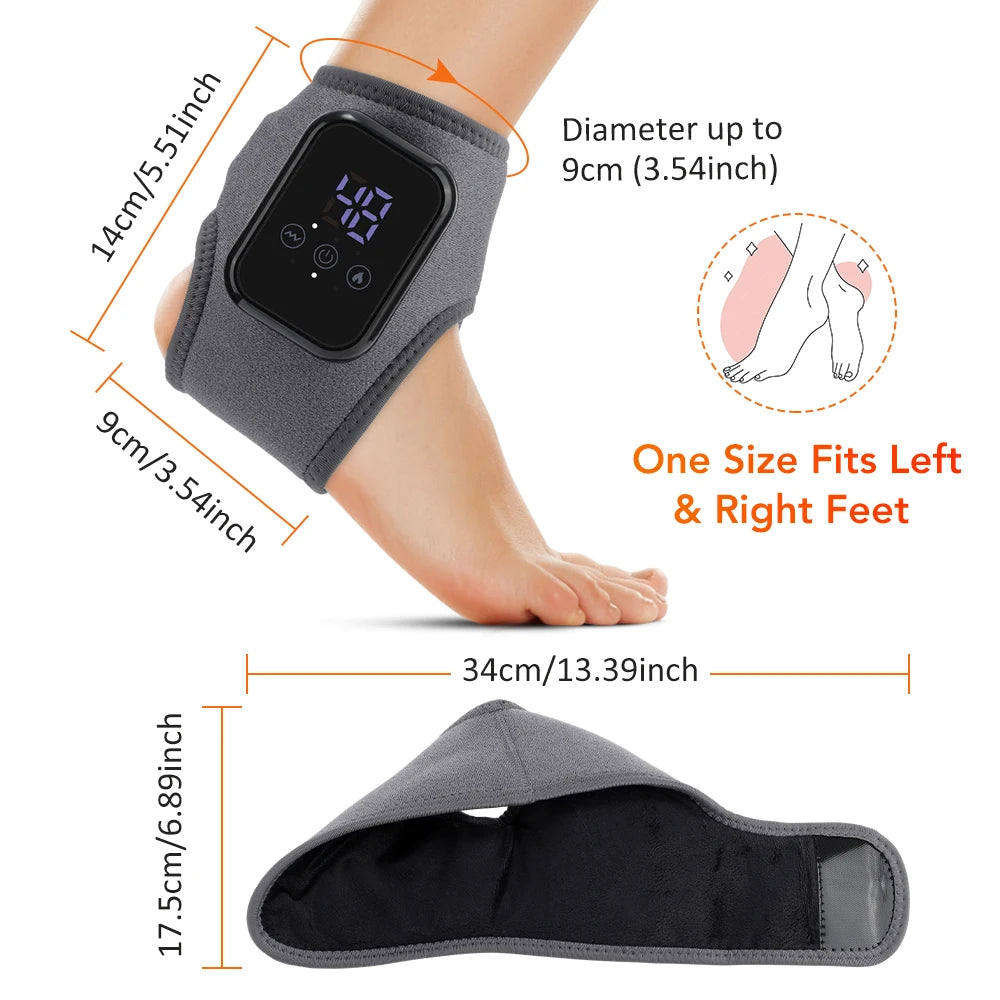 Electric Ankle Foot Massager Vibration Hot Compress Smart Air Pressure Multifunctional Brace Support Relaxation Treatments