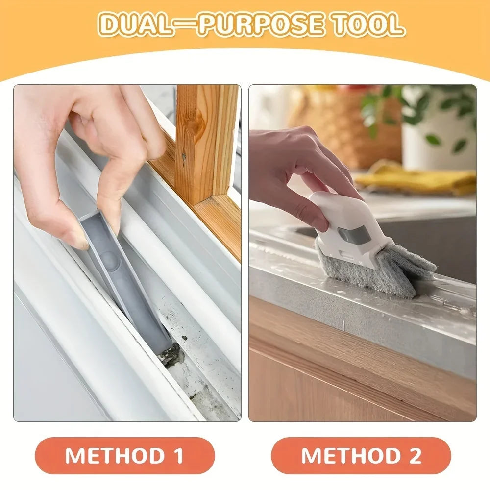 Window Cleaning Brush Windowsill Groove Deadend Cabinet Crevice Brush Universal Window and Door Track Cleaning Brush