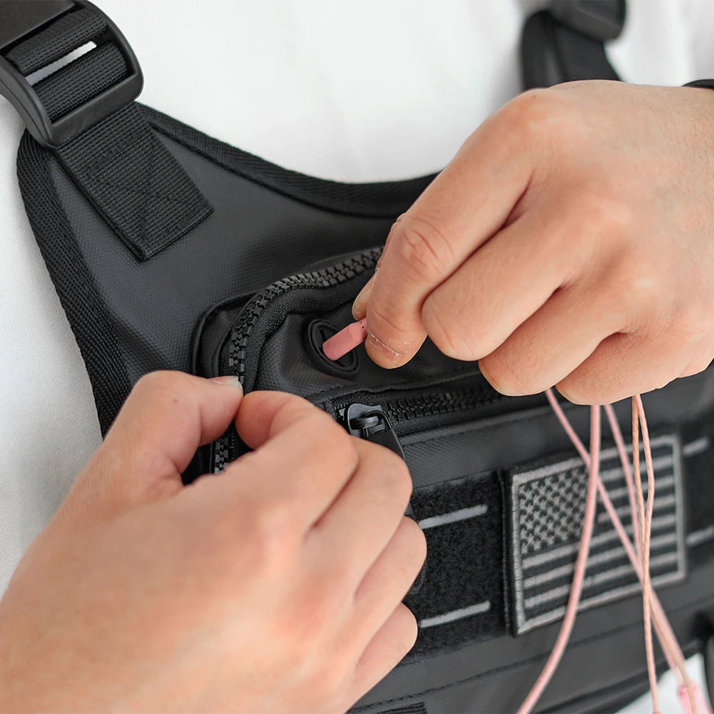 Sports Chest Bag Lightweight Front Chest Pack Running Vest Bag With Pocket Phone Holder Large Capacity Waterproof Tactical Vest