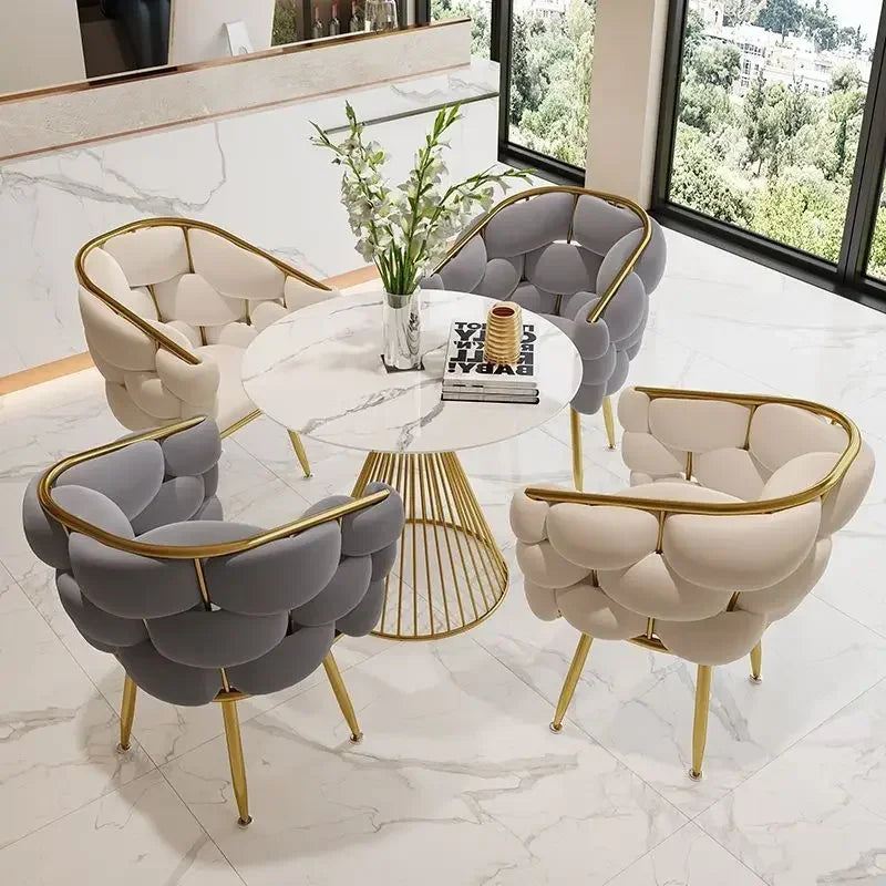 Velvet Leisure Single Sofa Chair Armchair with Gold Legs Makeup Chair with Upholstered for Living Room Bedroom