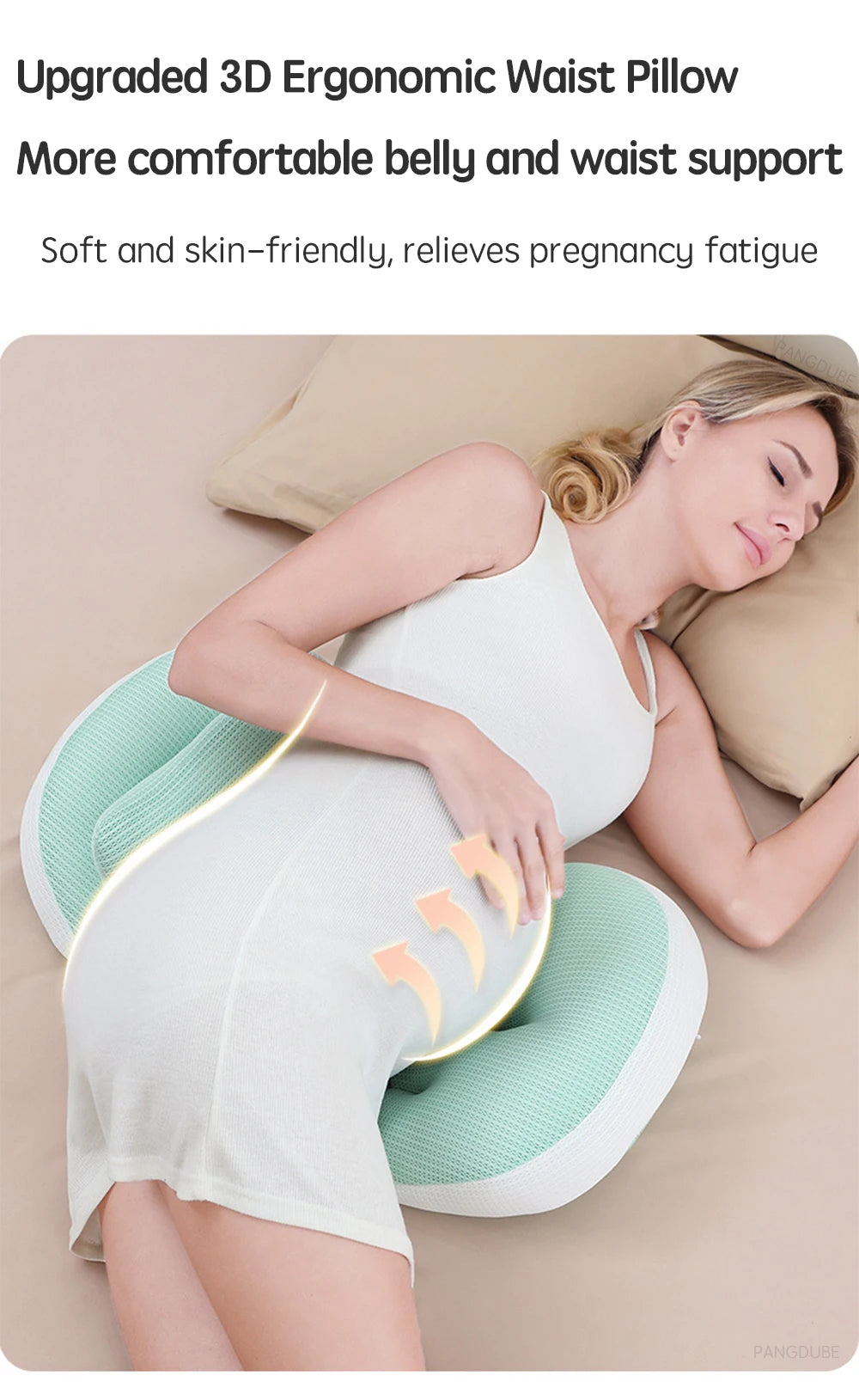 PANGDUBE Pregnancy Pillow with 1pc Free An Auxiliary Pillow Cotton Waist Support Pillow for Pregnant Women Sleeping Body Pillow