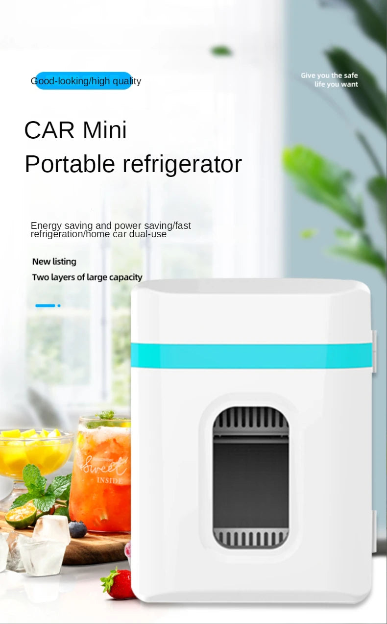 10L Car Refrigerator Mini heating Cooling small refrigerator car home dual-use small dormitory home car dual-use refrigerator