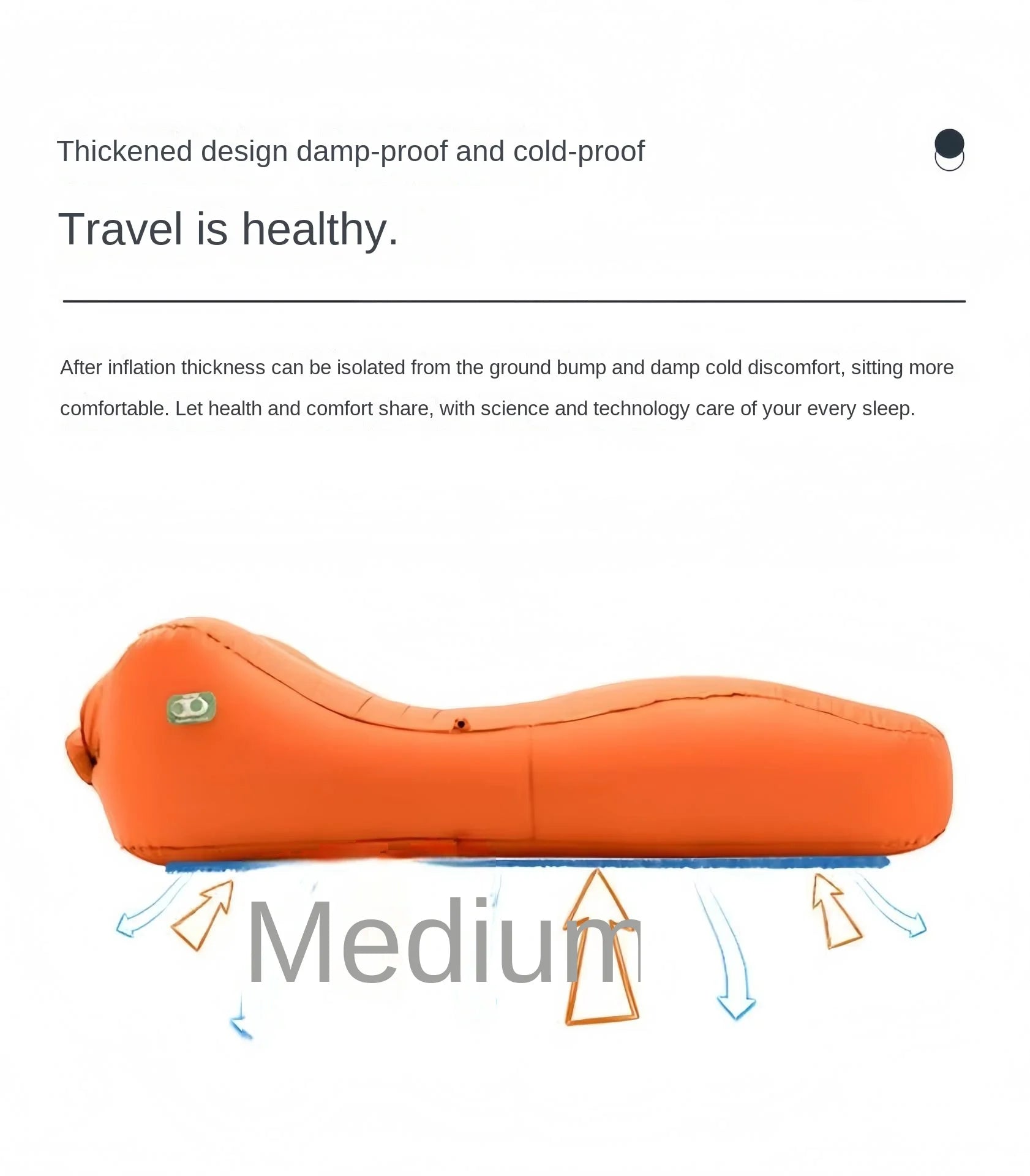 One Click Self Inflating Lazy Sofa Portable Inflatable Sofa Lounge Chair, Beach Camping Leisure Wave Sofa Chair, Rechargeable