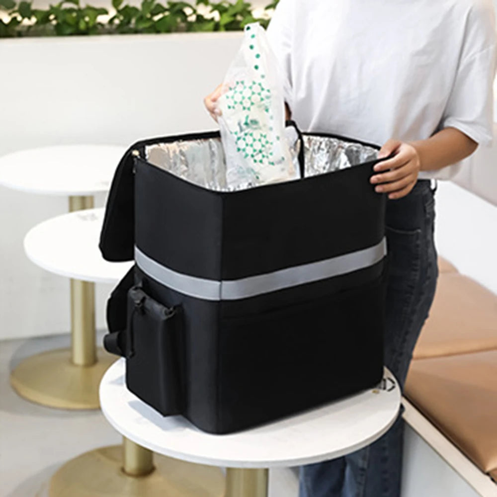 Insulated Delivery Backpack - Thermal Food Delivery Bag for Riders, 30L Large Capacity Takeout & Grocery Backpack