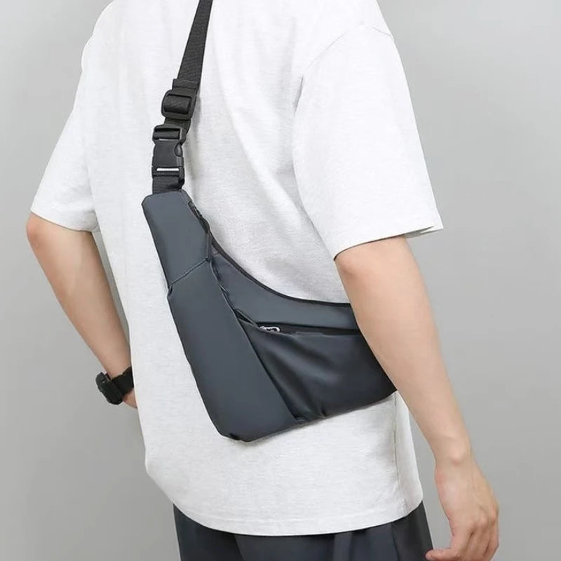 Men's Portable Chest Bag Outdoor Sports Crossbody Bag Lightweight Asymmetrical Thin Waist Pack Suitable for Travel Hiking Daily