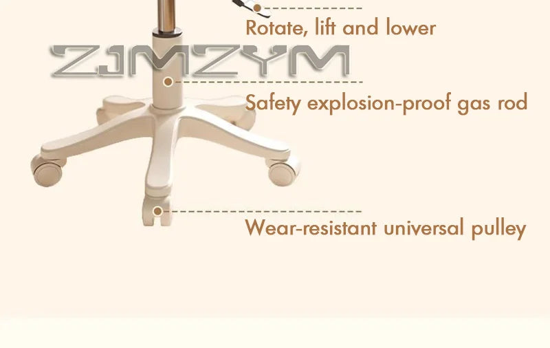 Leather Chair Rotatable Shell Seat Adjustable Rotary Stool for Home Makeup Wear-Resistant Chair for Studios,Wheel-slip Back Chai