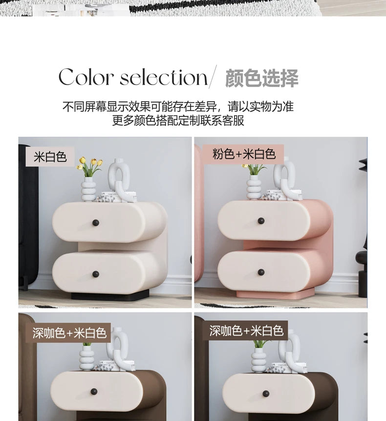 Cream Style Bedside Tables Creative Trendy Space Saving Nightstands Modern Luxury Aesthetic Mesitas De Noche Bedroom Furniture