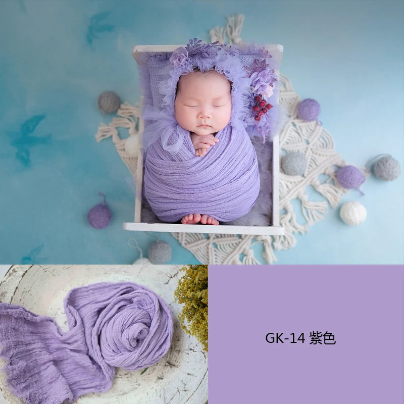 Newborn Photography Props Soft High Stretchable Cotton Seersucker Wrap Baby Posing Aid Photoshoot Props Babies Photo Accessories