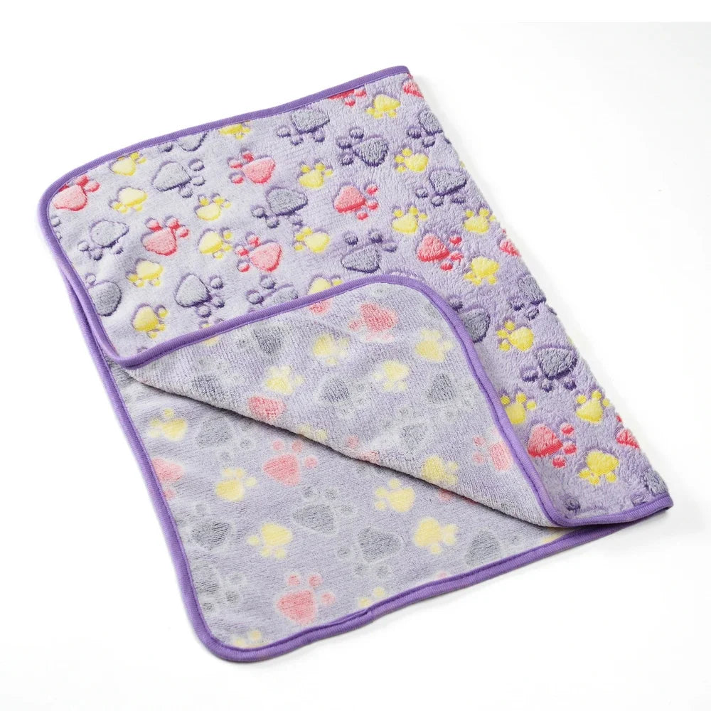 Warm Pet Cat Blanket Autumn Winter Cozy Thicken Fleece Kitten Footprint Bed Mat for Small Medium Big Cats Dog Chihuahua Supplies