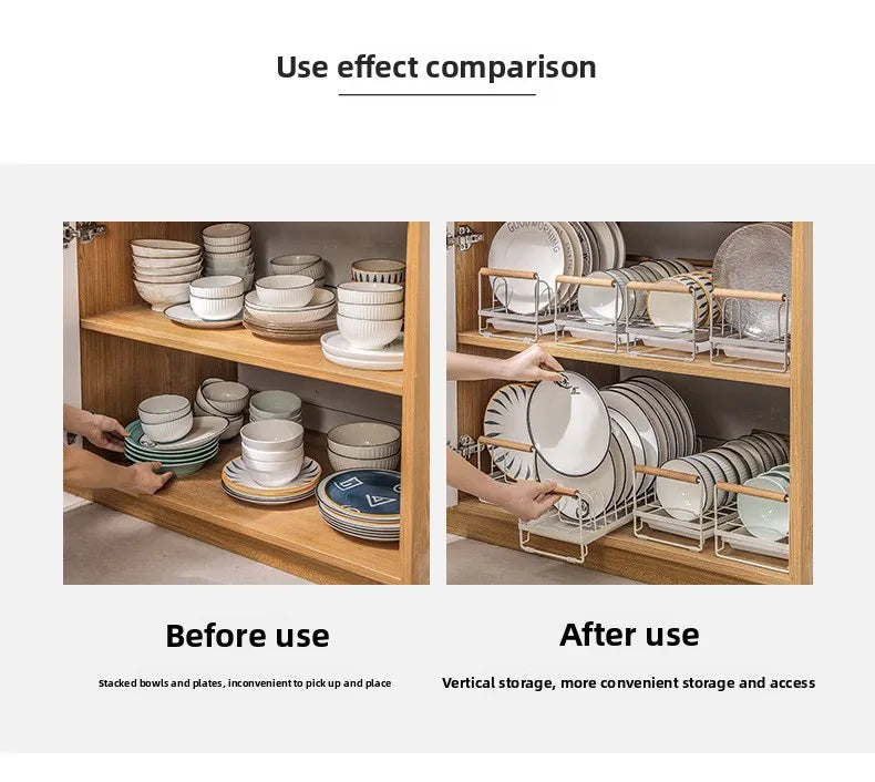 Home Kitchen Utensil Storage Kitchen Storage Rack Drainage-Free Dish Drying Rack Countertop Bowl & Utensil Storage Cabinet Rack