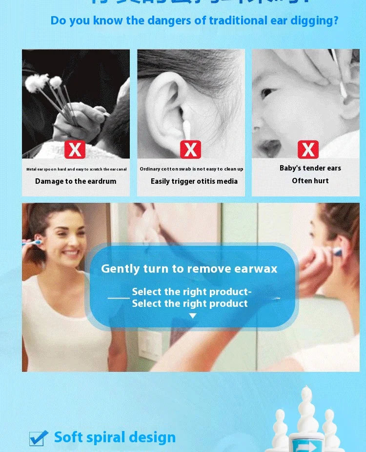 Ear Wax Remover Tool Ear Cleaner With Soft Silicone 16 Replacement Tips Simply To Grab Extract Earwax