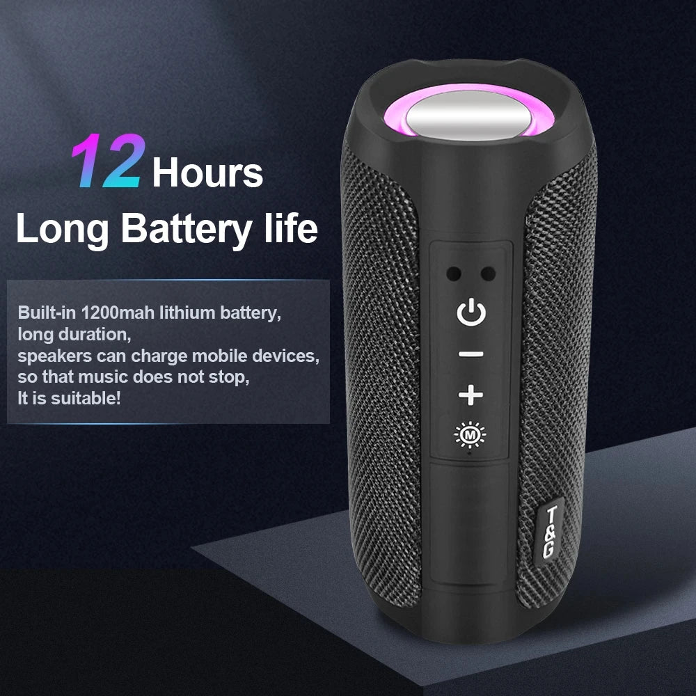 TG227 Waterpro With Lamp Outdoor Portable Upright Wireless Compatible Speaker Music Player Support USB/ TF/ FM Radio Music Party