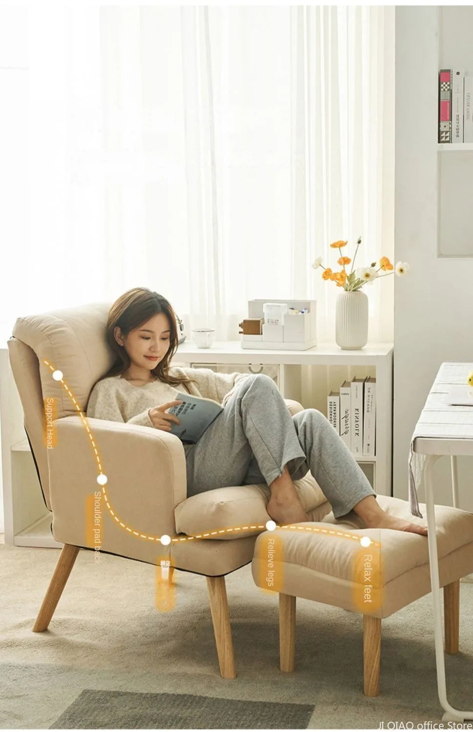 Living room lounge chair computer chair home study office chair bedroom armchair folding single person sofa chair vanity chair