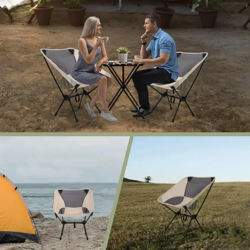 Ultralight Portable Folding Moon Chair with Oxford Fabric for Camping Hiking Travel Beach Picnic Fishing Outdoor Adventure Seat