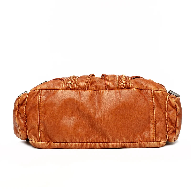 Y2k Women Shoulder Bag Vintage Punk Goth Fashion Designer Leather Tote Bag Large Capacity Rivet Motorcycle Handbag