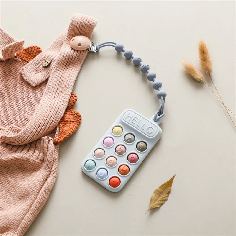 Baby Phone Teether Toy Telephone Sleeping Pacifier Clip Bracelet Simulation Phone Toys Early Educational Learning Toy Kids Gifts