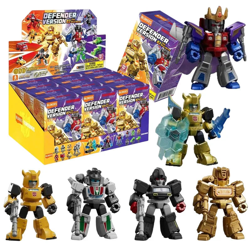 Original BLOKEES Defender Version 1-4 Transformer Building Blocks Toys 5.5cm Mini CORONATION Starscream Bumblebee Action Figure