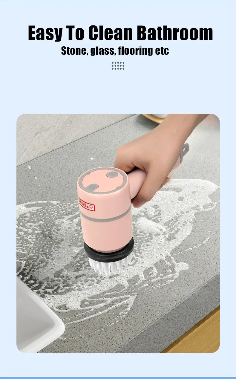 2025 Multi Functional Wireles Electric Cleaning Brush Household Toilet Cleaning Tool Handheld Kitchen Cleaning Brush