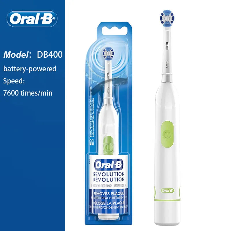Oral B Rotation Electric Toothbrush AA Battery 7600 Rpm Cross Action Cleaning Teeth Tooth Brush with Brush Refills