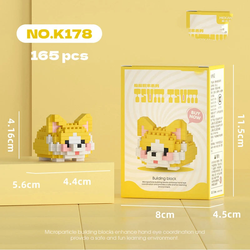 Animal Small Particle Dog Cat  Mini Building Blocks DIY Assembly Brick Sets Educational Toys for Kid 10 To 12 Year Birthday Gift