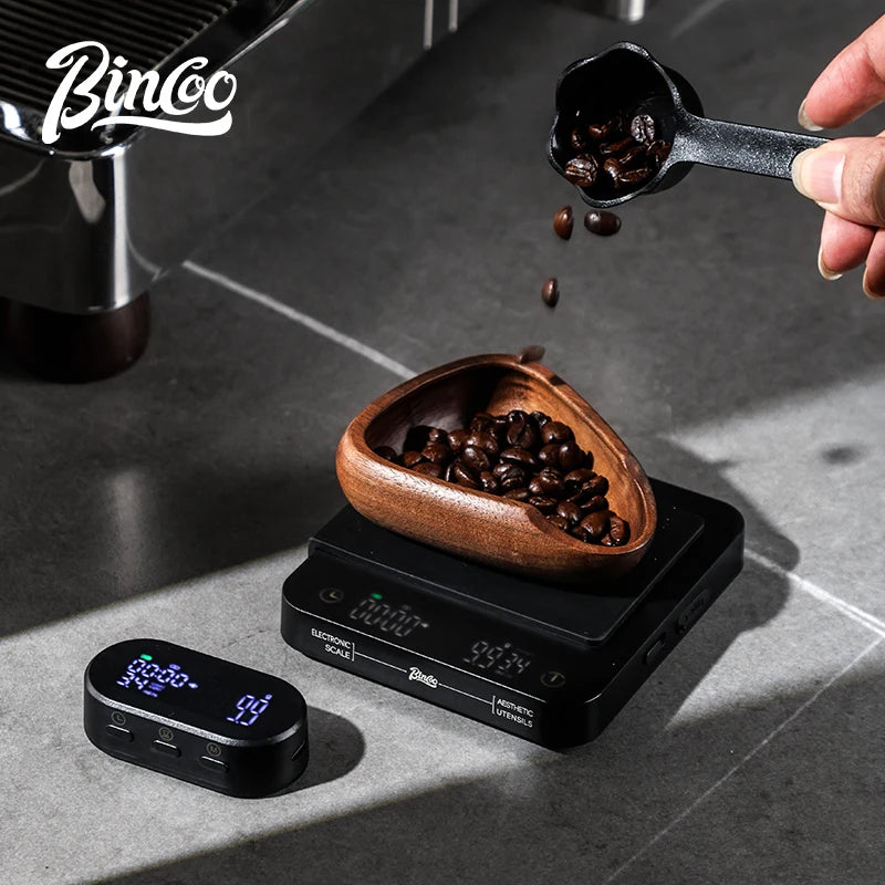 Bincoo Professional Coffee Scale Electronic Scale Coffee Powder Weighing Accurate Weight 0.1g Split Screen Display Barista Tool