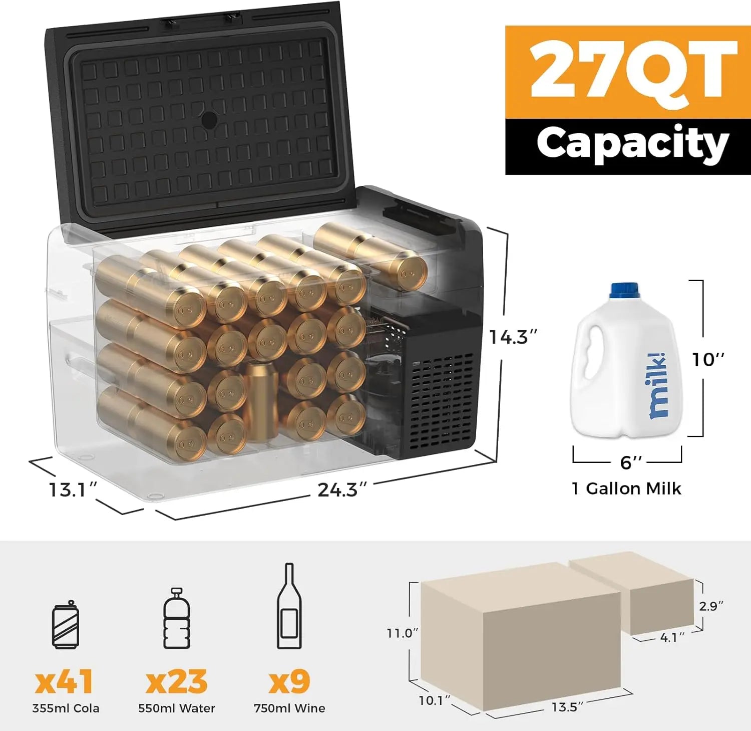 RF25 25L Fridge Portable Car Refrigerator Electric Cooler Freezer App Control Small Car Travel Camping RV Truck 12/24V