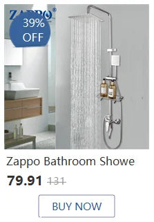 ZAPPO Shower Panel Tower System with LED Rainfall Waterfall Head LED Full Body Jets System Handheld Shower Column w/Tub Spout