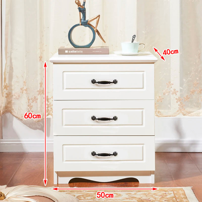 White Luxury Nightstand Mobile Bedroom Cabinets Nordic Bedside Table Librero Storage Drawers Mesitas De Noche Trendy Furniture