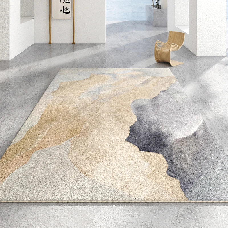 Light Luxury Bedroom Decor Irregular Carpet Large Area Carpets for Living Room Washable Lounge Soft Floor Mat Home Anti-slip Rug